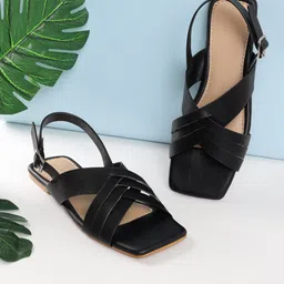 Truffle Collection Backstrap Open Toe Flats-40