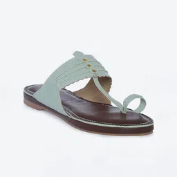 Biba Women Sea Green Colourblocked One Toe Flats with Bows-image-40
