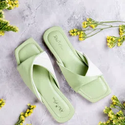 Rhe-Ana Women Green Party Open Toe Flats with Bows-picture-29