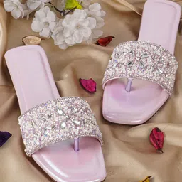 BAESD Embellished Open Toe Flats-picture-40