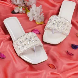 BAESD Embellished Open Toe Flats-picture-13