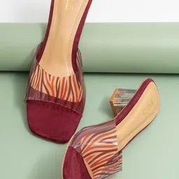 Inc 5 Printed Open Toe Block Heels-42