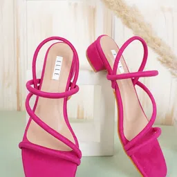 ELLE Fuchsia Women Peep Toes Block Heels-17