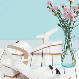 Picktoes Textured Block Heels-20