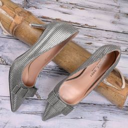 Ronnie Grey Textured Pointed Toe Stiletto Pumps-19