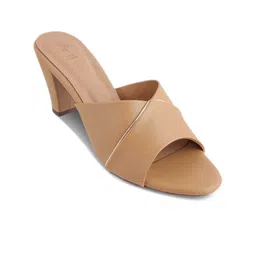 Tresmode Textured Open Toe Block Heels-32