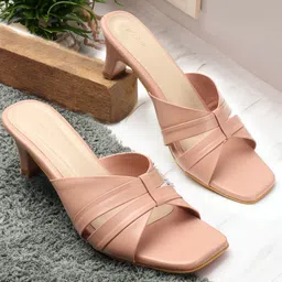 ICONICS Textured Open Block Heels-35
