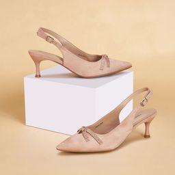 Forever Glam by Pantaloons Bow Detailed Kitten Heeled Pumps-52