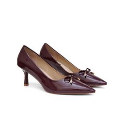 Sherrif Shoes PU Stiletto Pumps with Bows-32