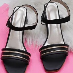 Misto Black Embellished Stiletto Pumps with Bows-picture-34