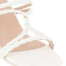HEELSNFEELS Textured Strappy Open Toe Block Heels image 2