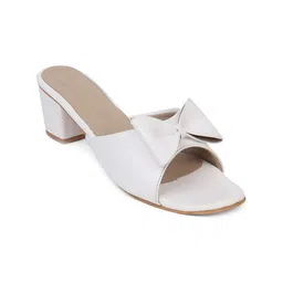 ICONICS Bow Embellished Open Toe Block Heels image 3