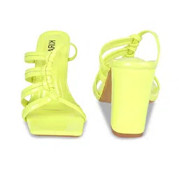 KIRAVI Textured Open Toe Block Heels image 3
