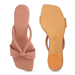 Mast & Harbour Beige Block Heels with Bows image 3