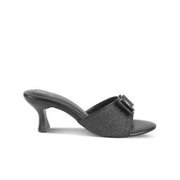 Tresmode Textured Open Toe Kitten Heels With Bow image 5