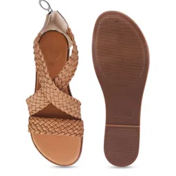 Shoetopia Textured Open Toe Flats image 4