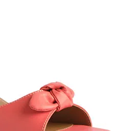 ERIDANI Peach-Coloured Block Mules with Bows image 5