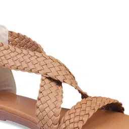 Shoetopia Textured Open Toe Flats image 3