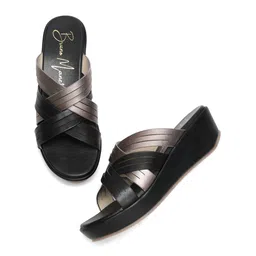 Bruno Manetti Embellished PU Party Block Sandals with Bows image 5