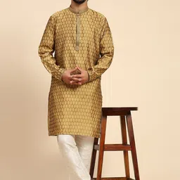 Enciger Men Ethnic Motifs Embroidered Regular Thread Work Kurta with Churidar image 1