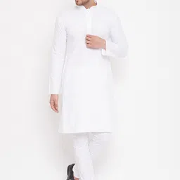 VASTRAMAY Pure Cotton Kurta With Churidar And Cap-image-52