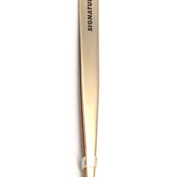 basicare Signature Gold Slant Tweezers with Case-8
