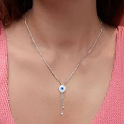 MINUTIAE Silver-Plated Stones-Studded Necklace With Chain-39