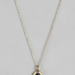Carlton London Gold-Plated Oval Pendant with Chain-55