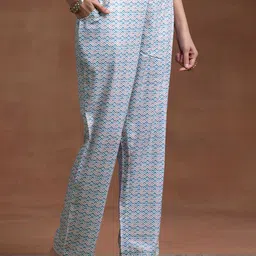 Libas Abstract Embroidered Regular Thread Work Kurta with Trousers & With Dupatta image 4