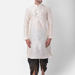 DEYANN Ethnic Motifs Regular Dupion Silk Kurta with Dhoti Pants-picture-35