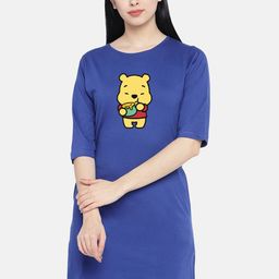 STATUS MANTRA Graphic Printed Cotton T-shirt Dress-image-92