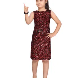 BAESD Girls Embellished Sequinned Detailed Sleeveless Cotton Sheath Dress-picture-15