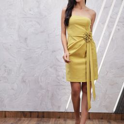 Athena Sheath Strapless off shoulder corsage dress-image-13