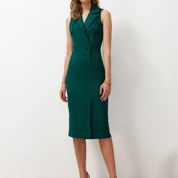 Trendyol Shirt Collar Sleeveless Sheath Dress-image-14
