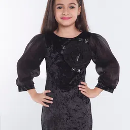 Ministitch Applique Velvet Sheath Dress image 4