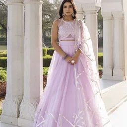 Ragavi Embroidered Organza Ready to Wear Lehenga & Blouse With Dupatta-picture-15