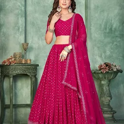 KALINI Woven Design Sequinned Semi-Stitched Lehenga & Unstitched Blouse With Dupatta-picture-28