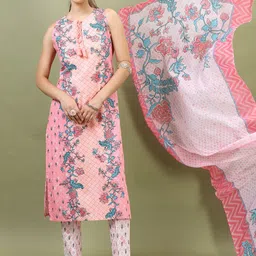 Vishudh Women Geometric Pure Cotton Kurta Set-image-58