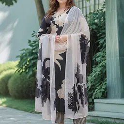 GoSriKi Women Floral Printed Regular Kurta with Trousers & With Dupatta-picture-11