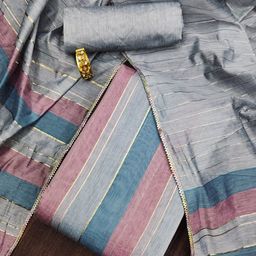 SHADOW & SAINING Striped Unstitched Dress Material-image-7