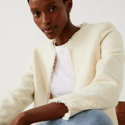 Marks & Spencer Self Design Open Front Shrug image 3