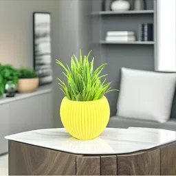 Akaar Yellow 1 Pieces Fern Artificial Plant With Pot-picture-16