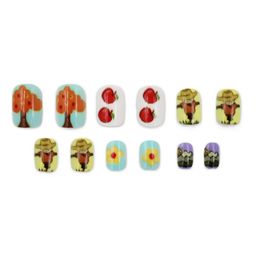 JENNA Girls 12-Pcs Crowman Design Artificial Nails Art Kit with Glue - Multicolored-28