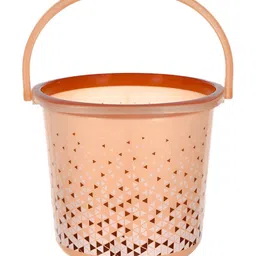 Kuber Industries Brown Printed Unbreakable Bathroom Bucket 18L-28
