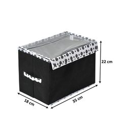 Kuber Industries Set Of 3 Black & White Printed Storage Boxes With Lid image 2