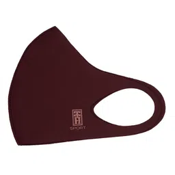 The Tie Hub Kids Maroon Solid Single Ply Outdoor Cloth Mask-30