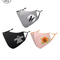 MASQ Kids Pack Of 3 Embroidered 4-Ply Pure Cotton Cloth Masks-51