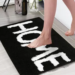 Aura Black Printed Rectangular 1850 GSM Anti Skid Bath Rug-32