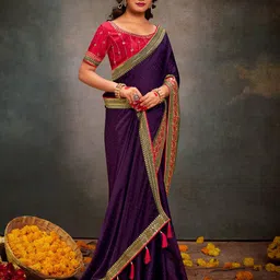 Anouk Ethnic Motifs Embroidered Saree-image-70