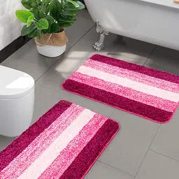 Saral Home Set of 2 Pink & Magenta Anti-Skid Bath Mats-36